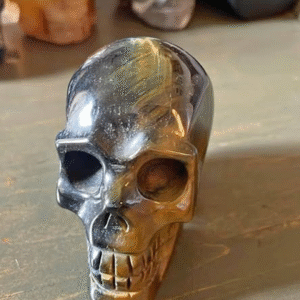 Blue Tigers Eye Skull