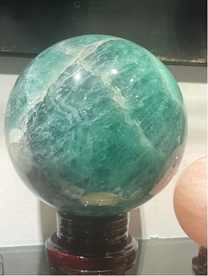 Green Fluorite Crystal Sphere